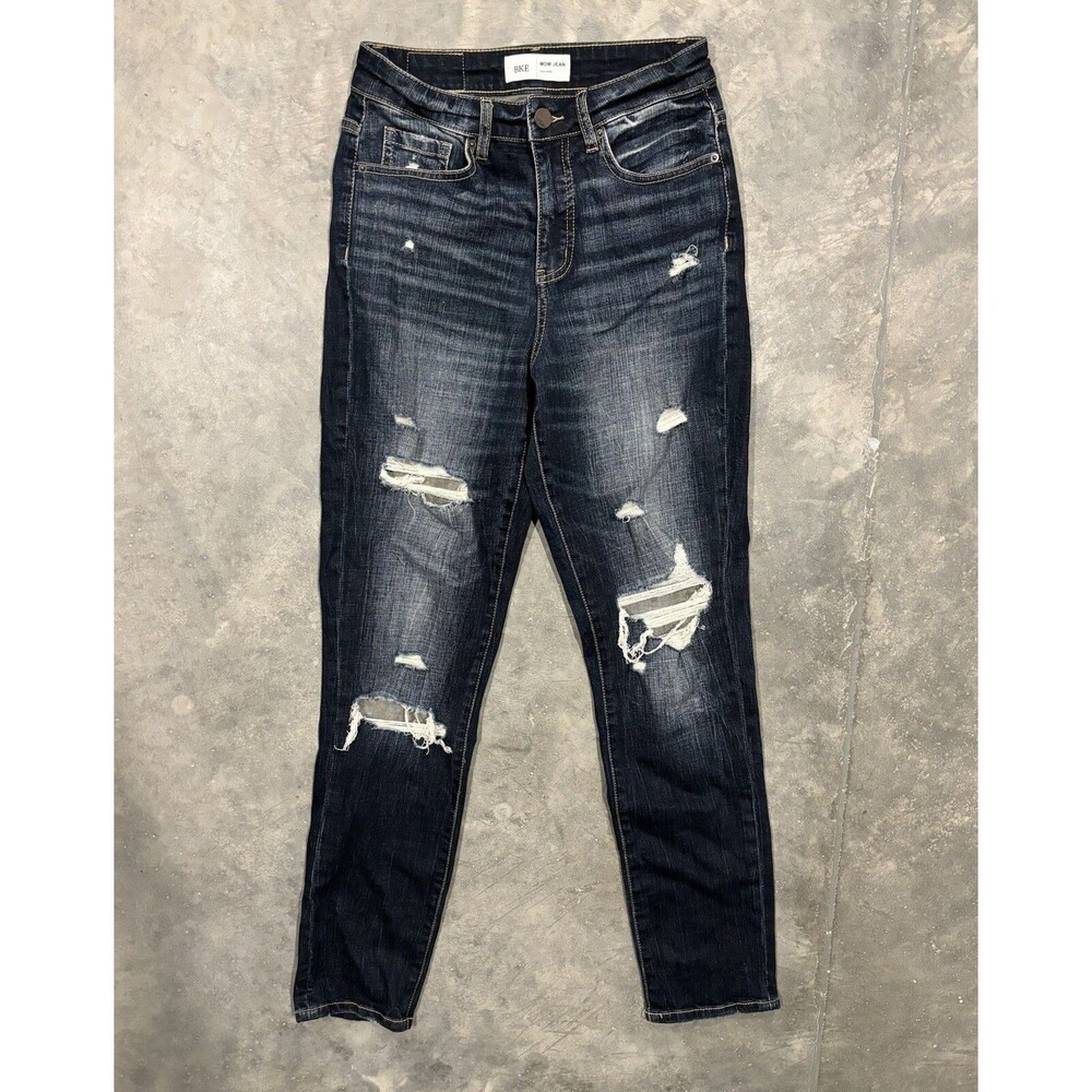BKE High Rise Mom Jeans Womens Size 25 The Buckle Denim BKE Jeans Distressed